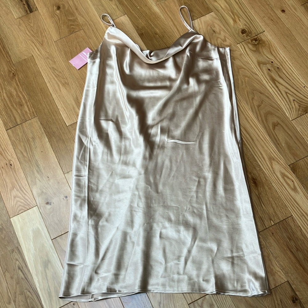 Birdy Grey champagne / light gold Satin Midi Dress in 2X